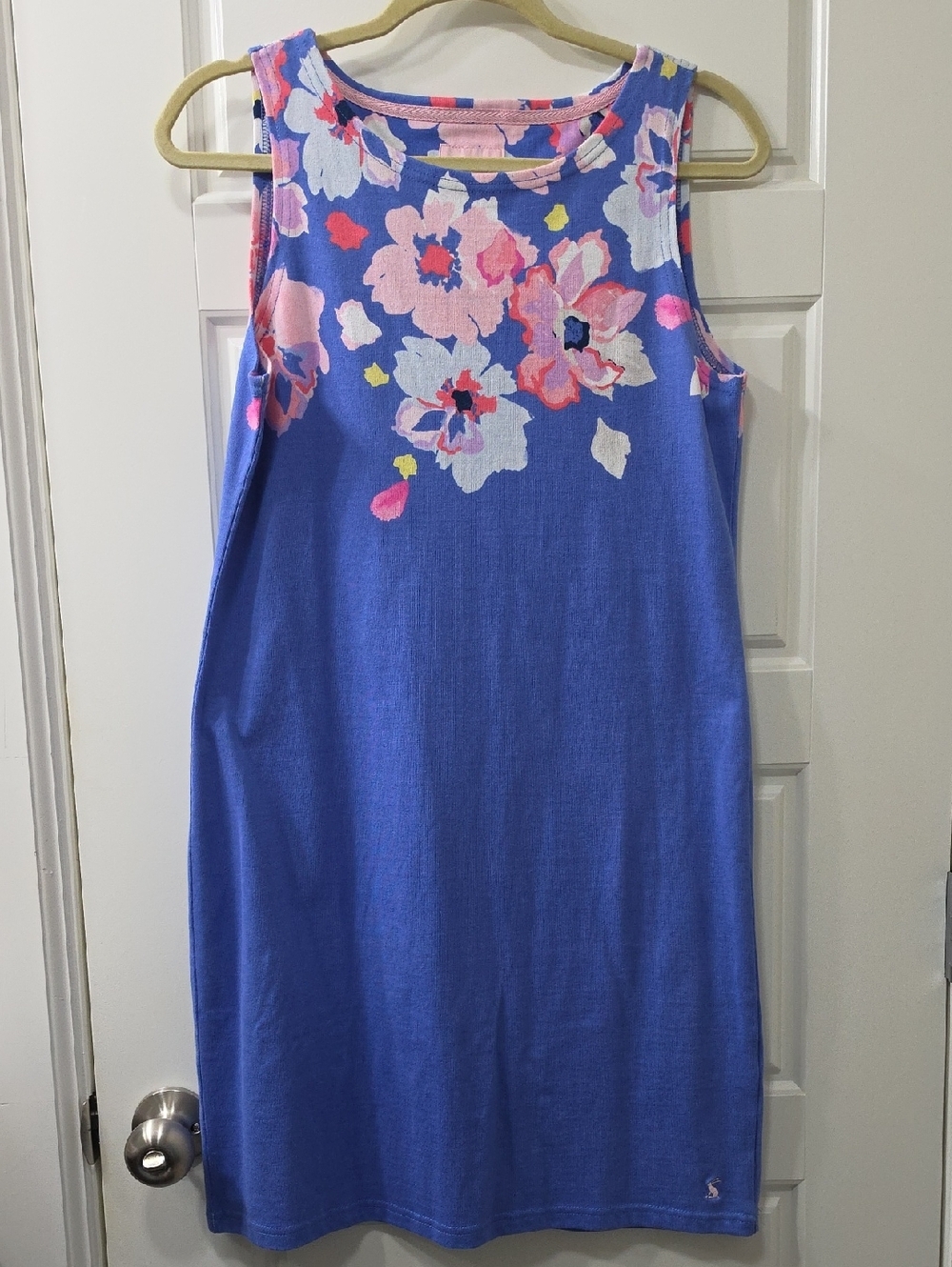 NWOT - Joules Floral Sleeveless Shift Dress 100%Cotton - Size 8